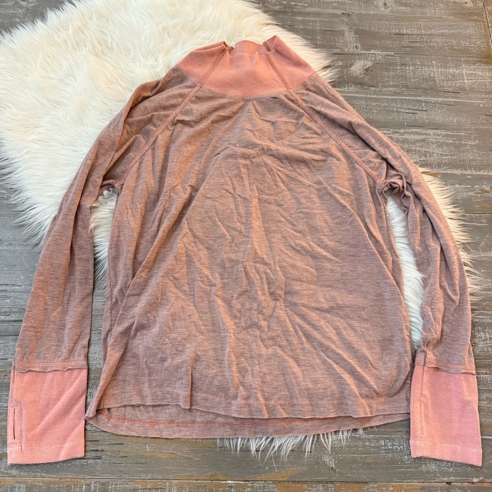 Sundance Lavinia Turtleneck Pink Heather Cotton Blend Size XL